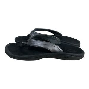 OluKai Women Size 10 Ohana Silver Grey Flip Flop Sandals Beach Comfort Slip On